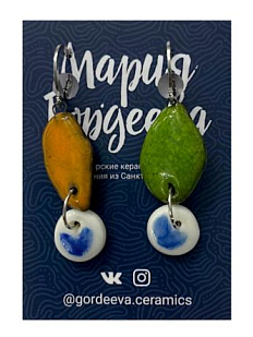 Составные серьги ручной работы в ассортименте, керамика