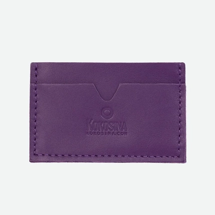 Визитница ручной работы, Kokosina bags, натуральная кожа, фиалковый, фото 1.