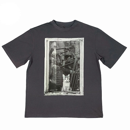 Оверсайз футболка «Окно возможностей», Barking Store, XL тёмно-серый, муж., фото 1.