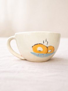 Кружка ручной работы сувенирная «По пышке?», керамика, 180 мл