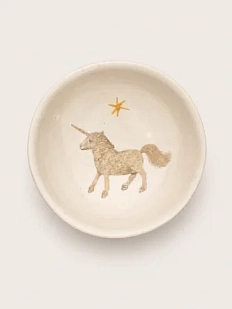 Пиала ручной работы Керумбия «Единорог со звездой», белая, керамика