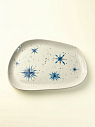 Блюдце ручной работы «Снежинки», керамика, 14 см, превью фото 1