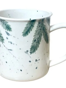Кружка ручной работы Верба керамика «Еловые веточки», цилиндр, керамика, 450 мл