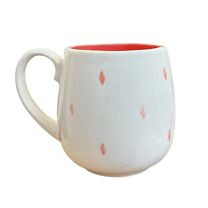 Кружка ручной работы Ким керамика с росписью Лягушка в розовом жабо, фарфор, 350 мл, фото 2.