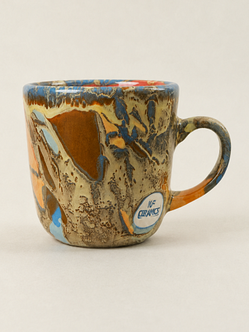 Кружка ручной работы Тата вытворяет/NF ceramics «Люблю раннее утро», керамика, оранжевая, 450 мл, фото 2.