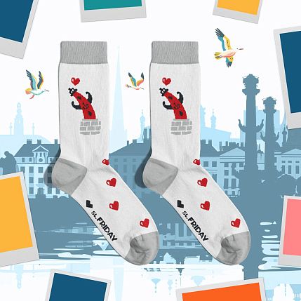 Носки «Буду ждать тебя на Стрелке», р-р 38-41, белые, фото 5.