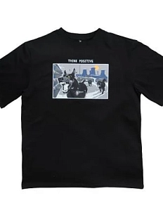 Футболка Barking Store «Think positive», 2XL муж., чёрный