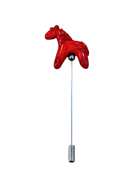 Брошь «Лошадка», родированная латунь, стекло, фото 1.