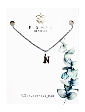 Подвеска ручной работы на цепочке с bubble буквой N, нержавеющая сталь