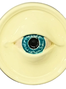 Панно ручной работы Фарфор Булыгина «Голубой глаз», бежевый, 8 см