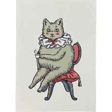 Открытка «Котик на стуле с кружечкой»