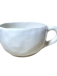 Кружка ручной работы Катя Вебер с сердечком внутри, белая, керамика, 350 мл