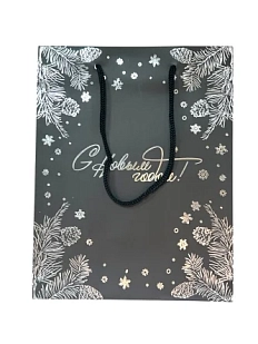 Пакет подарочный блестящий «С Новым годом!»