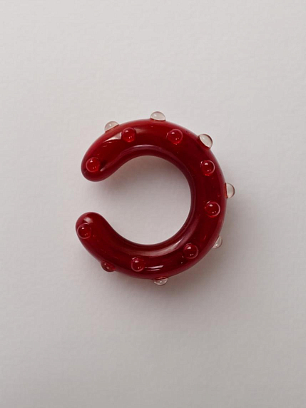 Кафф глянцевый, стекло, винный с пупырышками, фото 1.