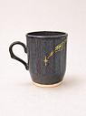 Кружка ручной работы Мастерская Виктории Нор «Звездопад», тёмно-серая, керамика, 200 мл, превью фото 1