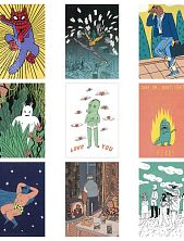 Набор авторских открыток, Валя Карнавалова 9 шт.