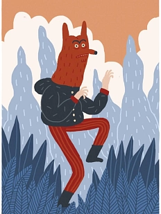 Обложка на паспорт Валя Карнавалова «Рыжий лис», ПВХ, искусственная кожа