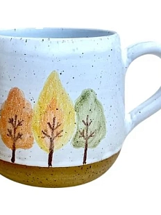 Кружка ручной работы Осенние деревья, керамика, 300 мл