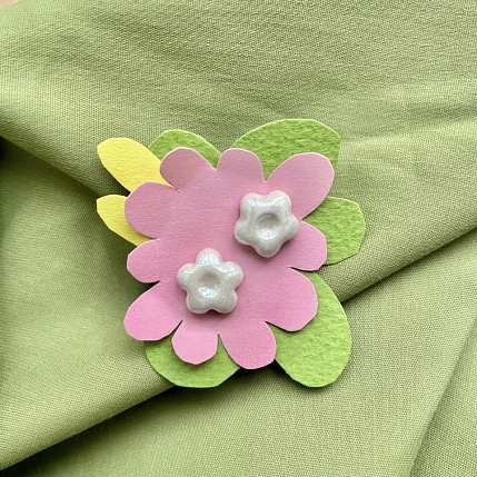 Серьги Августа «Белые цветочки», фарфор, фото 4.