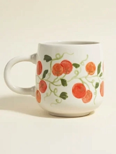 Кружка ручной работы Йеллоускуп «Помидорки черри», керамика, 450 мл