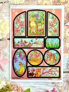 Стикерпак Лавкот «Витраж с котиками», А5