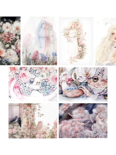 Набор открыток с иллюстрациями Викторовой Оксаны №11, 8 шт.