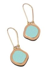 Серьги ручной работы «Озёра», дерево, голубые