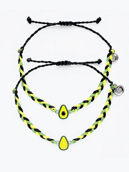 Браслеты парные WAF WAF «Авокадо», трехцветные, фото 1.