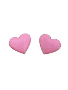 Серёжки-гвоздики Сердечки, дерево, розовые