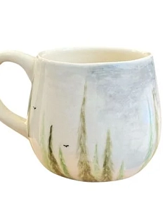 Кружка ручной работы Катя Вебер «Лес», белая, керамика, 170 мл