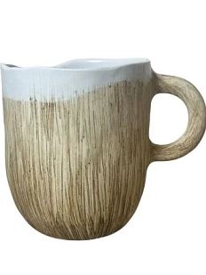 Кружка ручной работы Катя Вебер «Кокос», бежевая, керамика, 250 мл, высокая