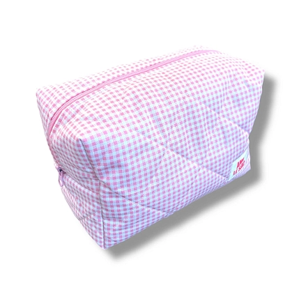Косметичка ручной работы АМИ (Ami lé sac) «Grand», розовая клетка, фото 2.