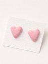 Серёжки-гвоздики Радость Рядом «Сердечки розовые», полимерная глина, превью фото 2
