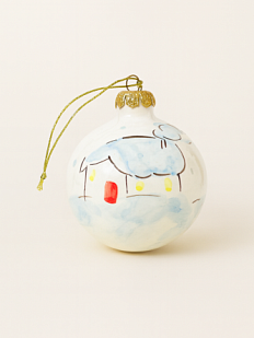 Ёлочная игрушка шар расписной «Снежный дом», 7 см