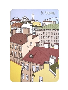 Магнит Elizabeth Madar «Крыши», бежевый