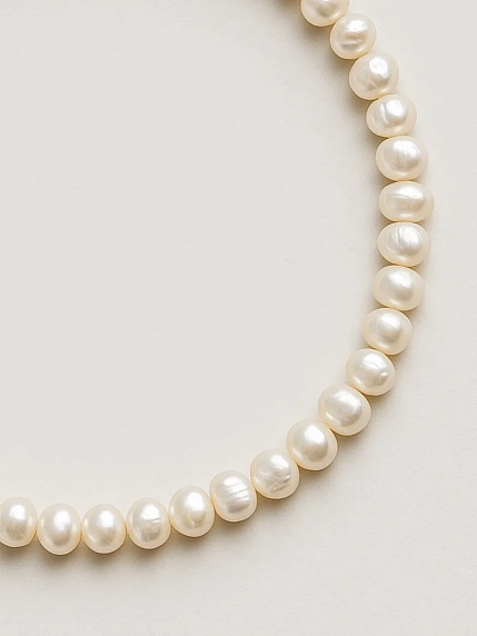 Чокер ручной работы «Diva», речной жемчуг, латунь, фото 1.