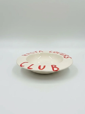 Тарелка шляпа ручной работы ММ керамика «Pasta Lovers Club», 26 см, фото 2.