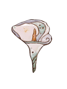 Брошь ручной работы «Калла», Partala ceramics