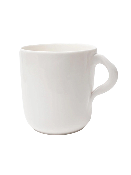 Кружка ручной работы с надписью «Я поддержу беседу молча», белая, керамика, 300 мл, фото 2.