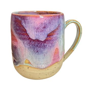 Кружка ручной работы «Закатные переливы», фиолетовая, керамика, 500 мл, фото 1.