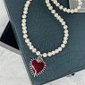 Колье ручной работы «Heart», латунь, жемчуг, превью фото 3