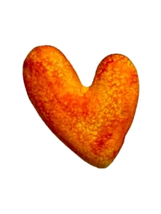 Брошь ручной работы КерамЕлКа «Пухлое сердце», оранжевая, керамика