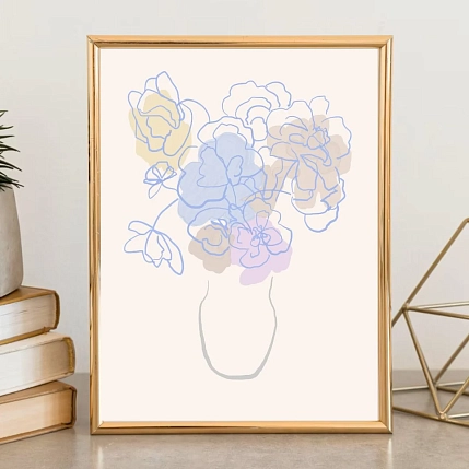 Постер интерьерный DARI DARI «Ваза с цветами», А4, фото 2.