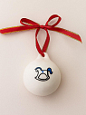 Ёлочная игрушка шар расписной «Лошадка-Качалка», фарфор, 7 см, превью фото 1