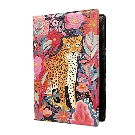 Обложка на паспорт DARI DARI «Леопард с цветами», искусственная кожа, фото 1.