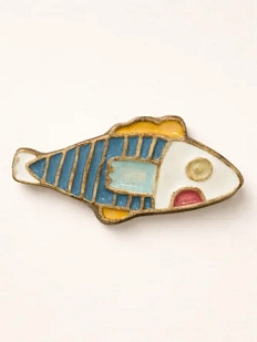 Брошь рыбка ручной работы «Рыба детская», Partala ceramics