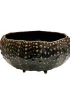 Глубокая тарелка морской ёж ручной работы VELES «Полночь Волшебства», фарфор, 750 мл