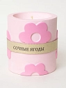 Соевая свеча «Цветочки» в стакане с ароматом сочных ягод, гипс, превью фото 5