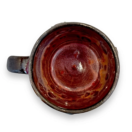 Кружка ручной работы ПинкФокс «Луна» с подтёками, чёрная матовая, керамика, 360 мл, фото 3.