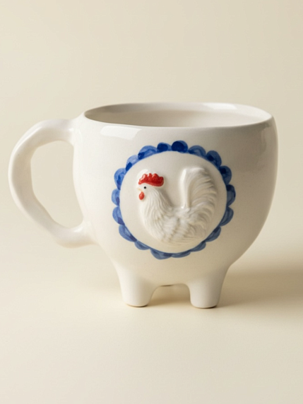 Кружка ручной работы на ножках Быкова керамика «Курочка», керамика, 200 мл, фото 1.